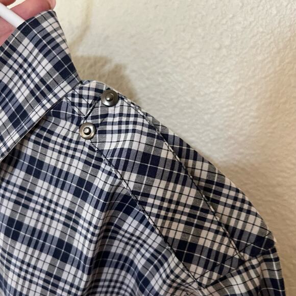 Sovereign Code Jackson blue plaid button up long sleeve western shirt Medium - Picture 4 of 11